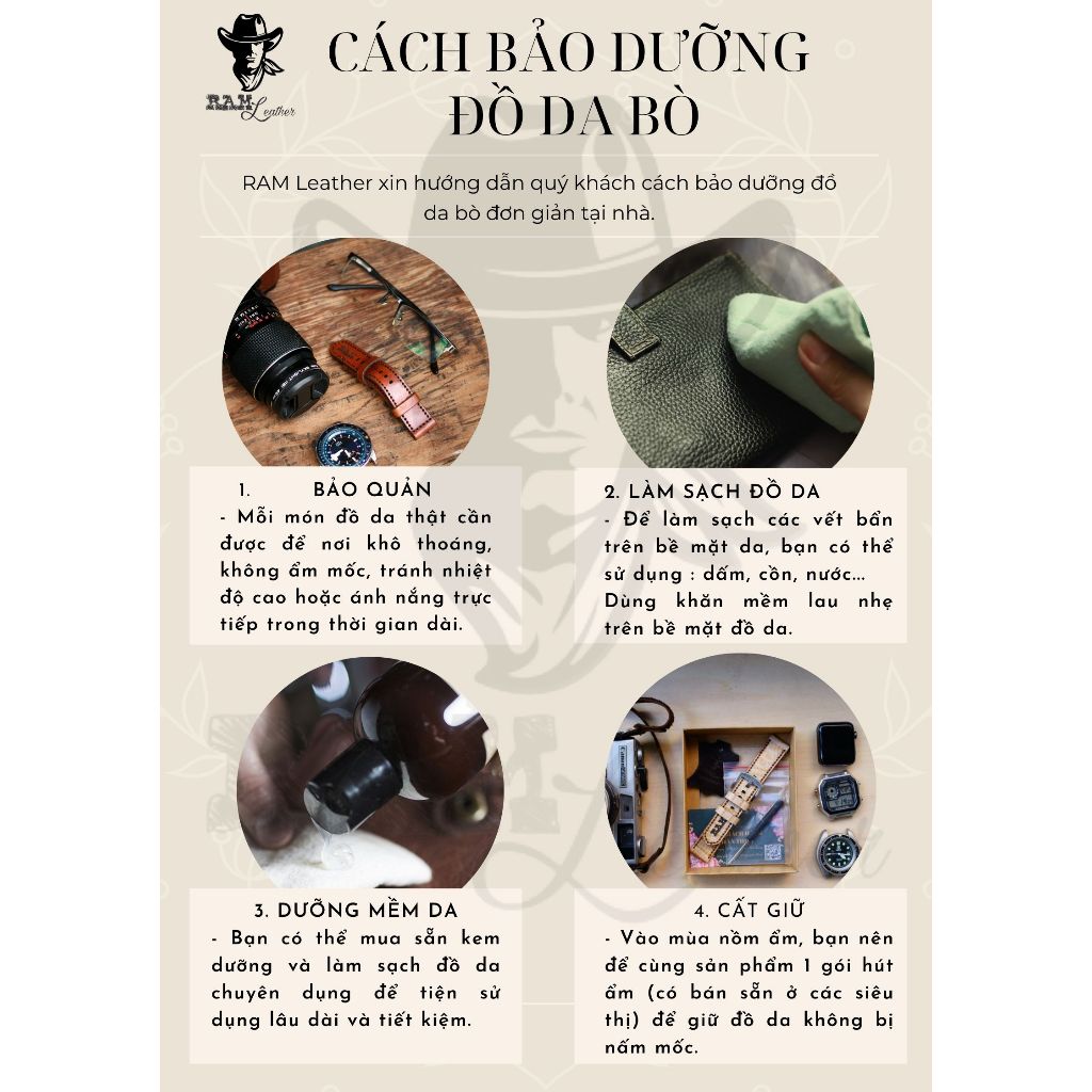 Dây Mi band RAM Leather Da Bò Thật Cho Mi band 3 , Mi band 4 , Mi band 5, Mi band 6, Miband 7, Mi band 7