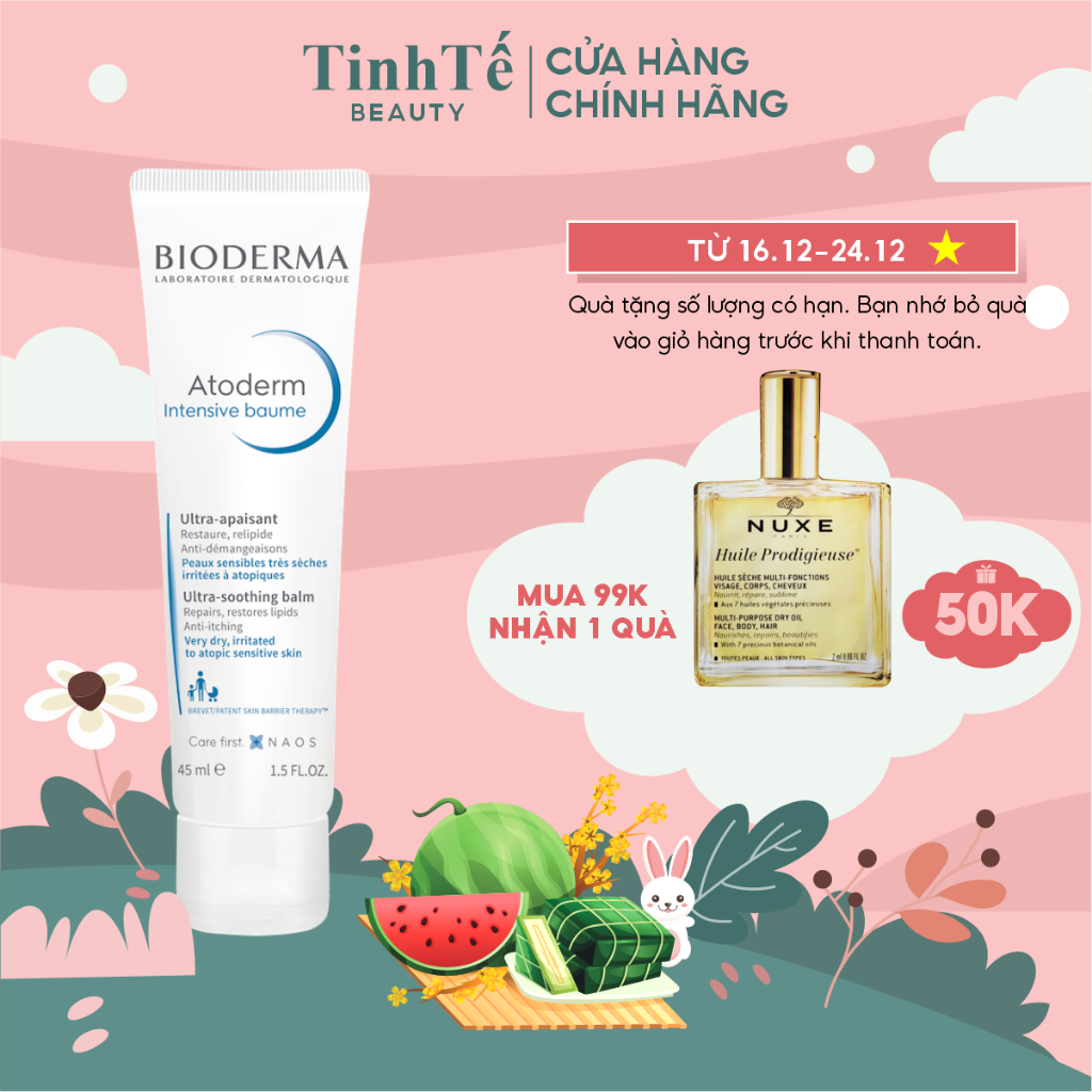 Kem dưỡng ẩm chuyên sâu cho da rất khô và viêm da cơ địa Bioderma Atoderm Intensive Baume - 45ml