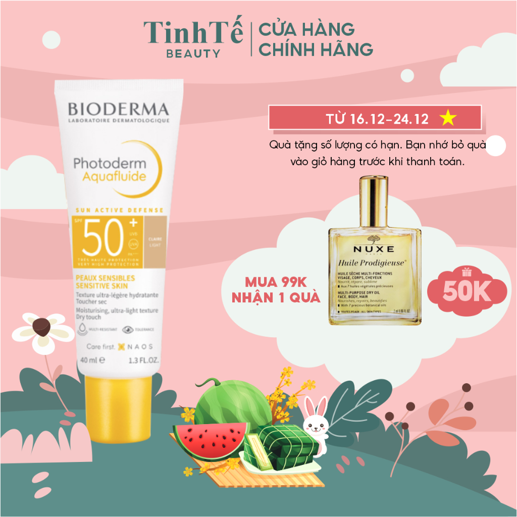 Kem chống nắng giảm bóng nhờn cho mọi loại da Bioderma Photoderm MAX Aquafluide SPF 50+  40ml (có màu)