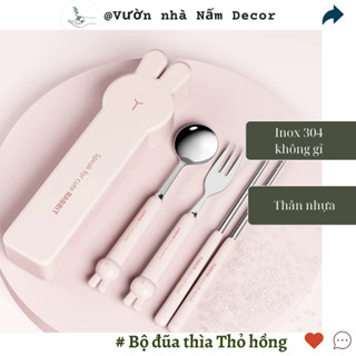 Bộ đũa, thìa, dĩa văn phòng, bộ đũa thìa inox dễ thương
