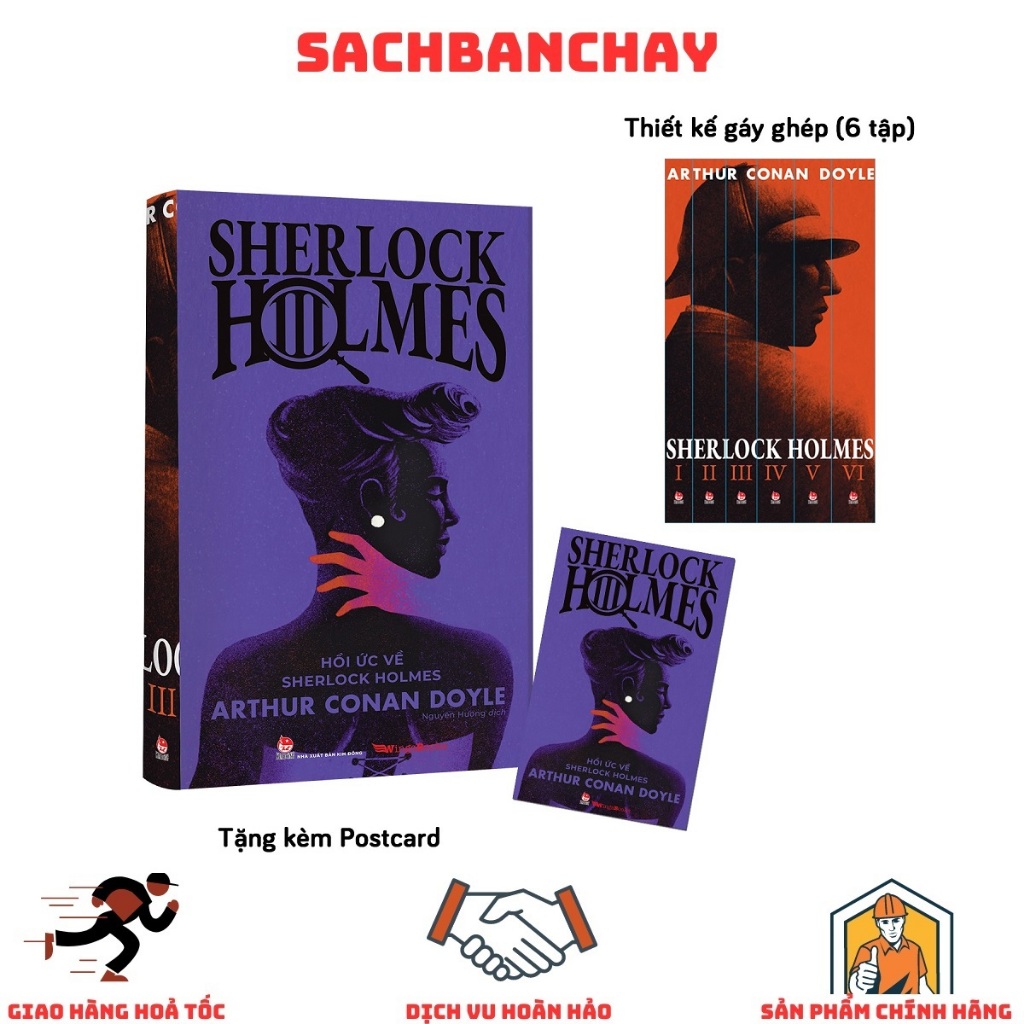Sách - Boxset Sherlock Holmes: Bộ 6 Tập - Tặng Kèm 6 Postcard