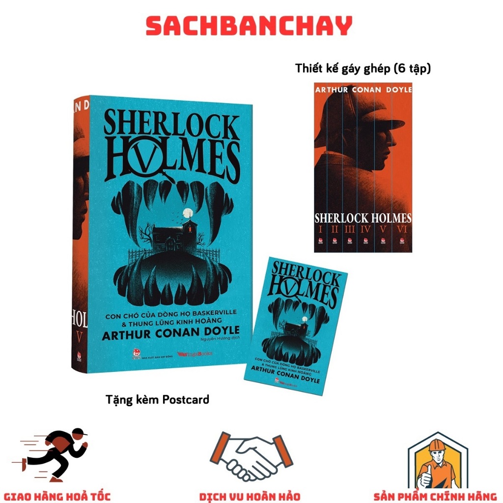 Sách - Boxset Sherlock Holmes: Bộ 6 Tập - Tặng Kèm 6 Postcard