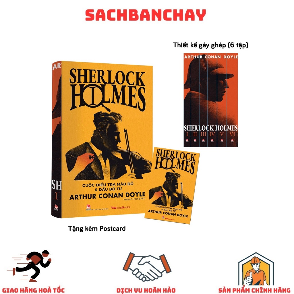Sách - Boxset Sherlock Holmes: Bộ 6 Tập - Tặng Kèm 6 Postcard