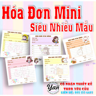 (Combo 6 Cuốn) Hóa đơn bán hàng cute mini Mẫu Mới - MUA NHIỀU GIẢM GIÁ - kt10*10