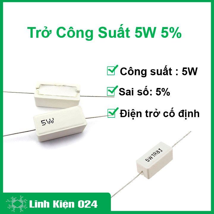 Trở Công Suất 5W 5% - 5R1