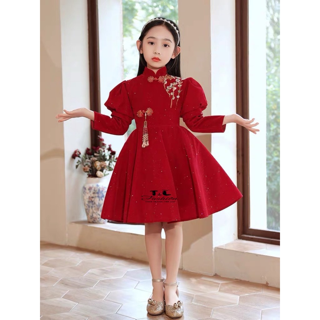 SIZE ĐẠI 20-40KG: Các mẫu Váy nhung đại cồ xinh xắn cho bé gái - VNDC