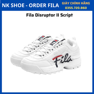 (Đủ bill) Giày Sneaker Thể Thao Nam Nữ FILA DISRUPTOR 2 SCRIPT chính hãng 100%
