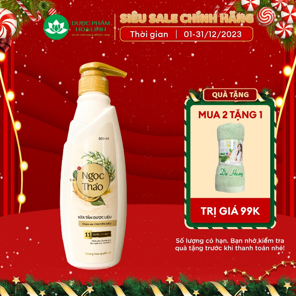 {MỚI} Sữa tắm dược liệu Ngọc Thảo - Chăm sóc chuyên sâu 500ml