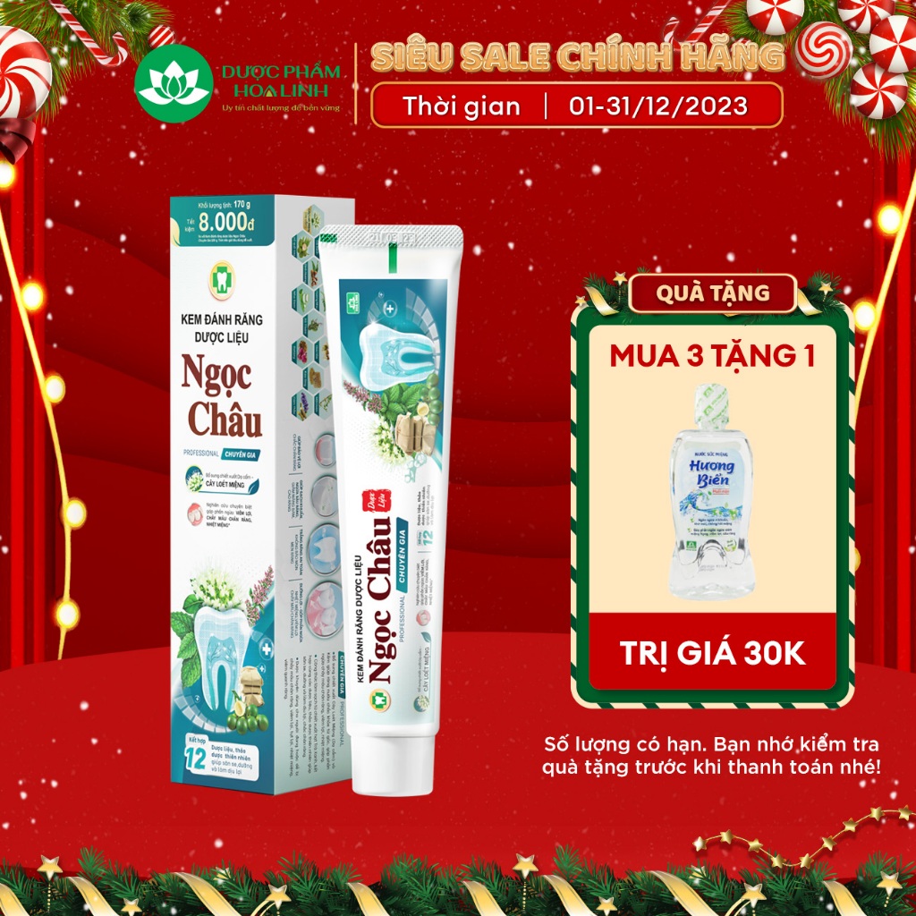 Kem đánh răng dược liệu Ngọc Châu Chuyên Gia 170g