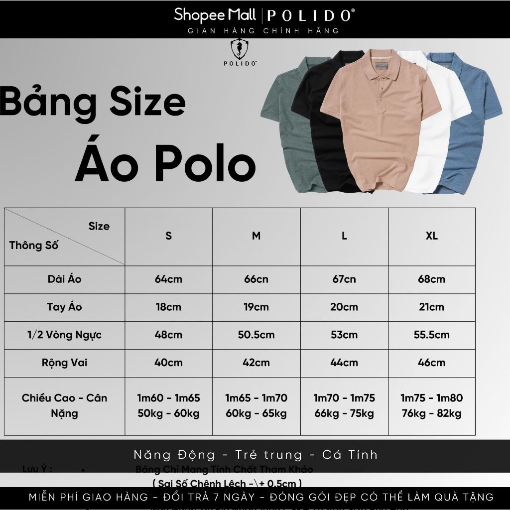 Áo Polo Nam Trơn Basic Polido Màu Trắng Chất Vải Cotton Mềm Mịn Thoáng Mát Co Giãn 4 Chiều Hiện Đại Phong Cách Dễ Mặc