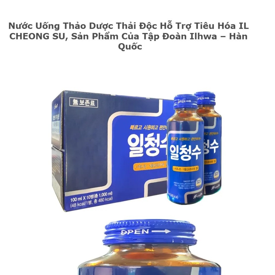 DETOX Giảm hấp thu chất béo - Hỗ Trợ Tiêu Hóa IL CHEONG SU CHAI LẺ