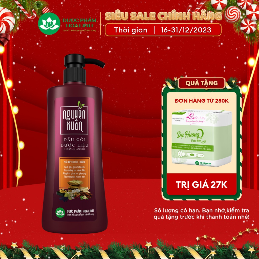 {MỚI} Dầu gội Dược liệu Nguyên Xuân Nâu 600ml - Dành cho tóc thường - Tặng thêm 10% thể tích giá không đổi