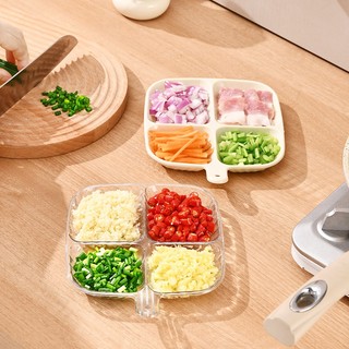 Khay đựng gừng tỏi gia vị 4 ngăn đa năng cho nhà bếp