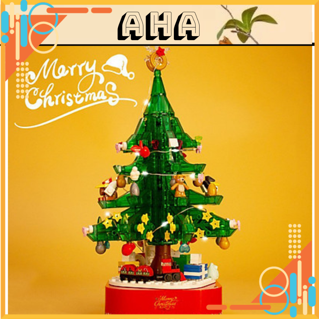 mô hình cây thông noel Phát tài trang trí tết thông noel giáng sinh ghép hình quà tặng bé