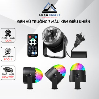 Đèn Led RGB Xoay 7 Màu Vũ Trường Nháy Chớp Theo Nhạc, Trang Trí Decor Phòng