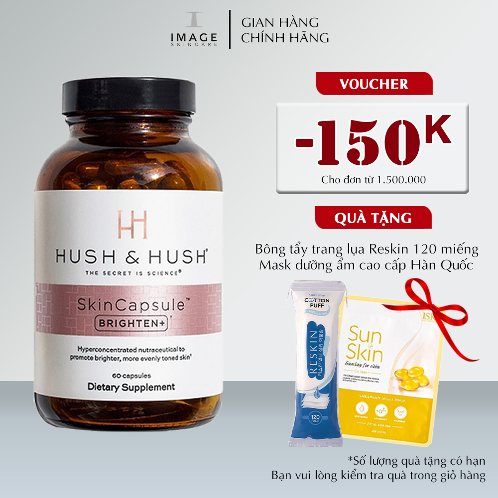 Viên uống trắng da giảm nám Image Skincare Hush & Hush Skincapsule Brighten+ 60 viên