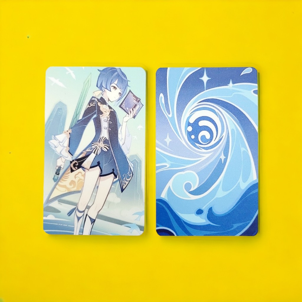 FREESHIP ⭐️ Thẻ Bài Genshin Impact - Nhân Vật Xingqiu - Loại TCG - Cán Màng Chống Xước - Chất Liệu Giấy Cứng Giả Nhựa