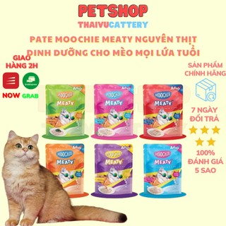 Pate Moochie Meaty cao cấp nguyên thịt dinh dưỡng cho mèo mọi lứa tuổi