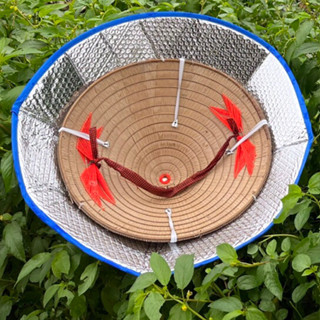 Nón Dù Cách Nhiệt Loại Vải Dù Bao Ngoài Nón Lá, Lớp Cách Nhiệt Chống Nóng, Chống Mưa