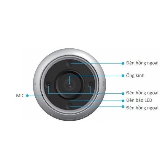 Camera wifi Ezviz ngoài trời C3TN Full HD, Camera IP chống nước có Mic thu âm, màu đêm, báo động