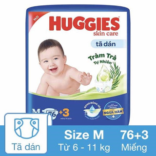 Tã dán Huggies size M 76m tặng 6 miếng