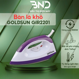 Bàn ủi khô Goldsun GIR2201 - Bàn là khô phủ chống dính Teflon cao cấp bảo hành 12 tháng dienmaybnd