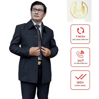 1975 Fashion Áo măng tô nam trung niên dáng ngắn cao cấp Mới