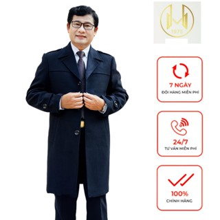 1975 Fashion Áo măng tô nam trung niên dạ lông cừu nhập khẩu hàn quốc cao cấp Mới