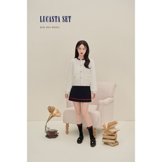 Joie des roses - set áo len lông thỏ và chân váy tuyết nhung lucasta set