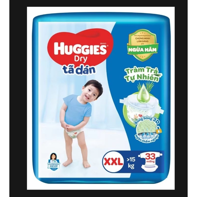Bộ 2 bịch tã dán huggies tràm trà XL36/XXL33