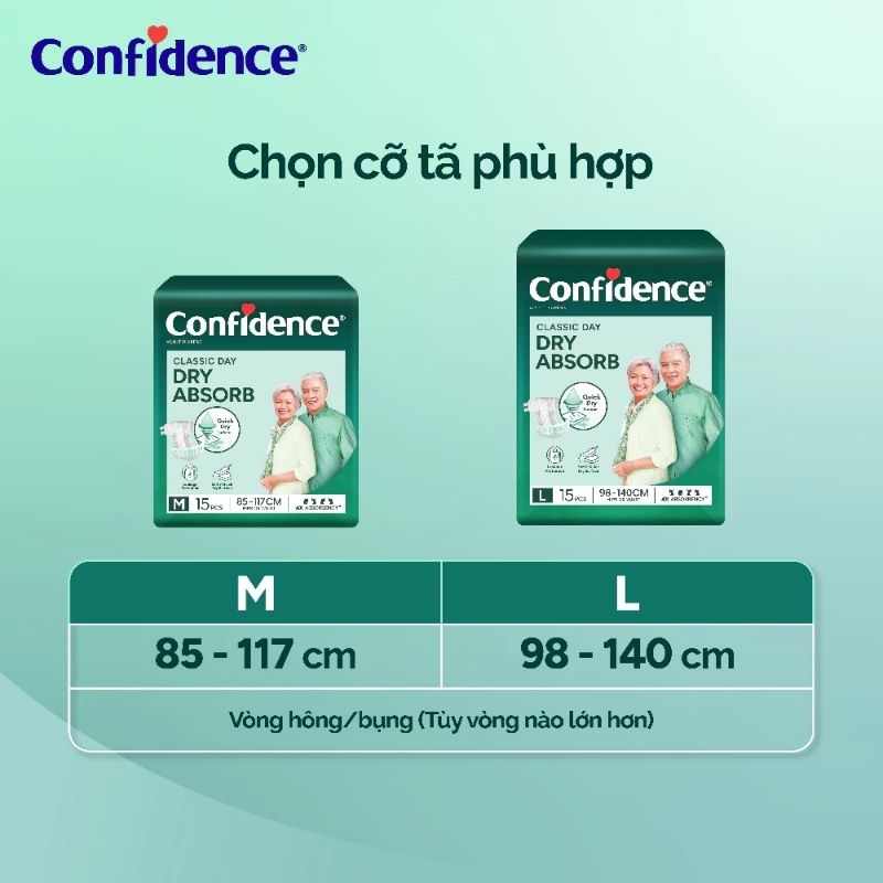Tã dán người lớn CONFIDENCE M15/L15