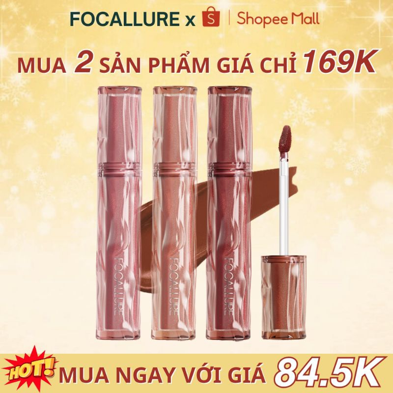 FOCALLURE Son Kem Nhung Lì Mềm Mịn Thoáng Khí Cảm Giác Nhẹ Dưỡng Ẩm Lâu Trôi - 2G