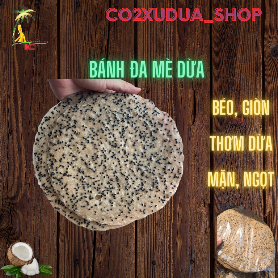 Bánh đa dừa , mè đen ( chưa nướng) 20 cái -50 cái