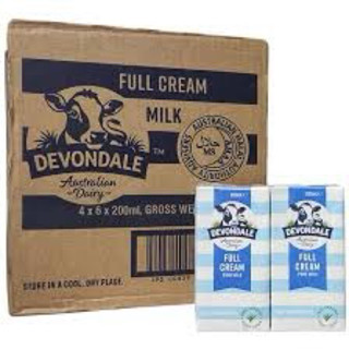 [Date mới nhất ] Thùng 24 hộp sữa tươi Devondale 200ml nguyên kem không đường  - Nhập Khẩu Úc