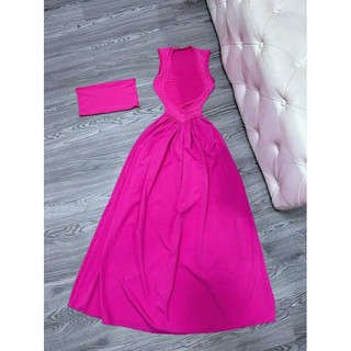 đầm maxi kèm áo ống
