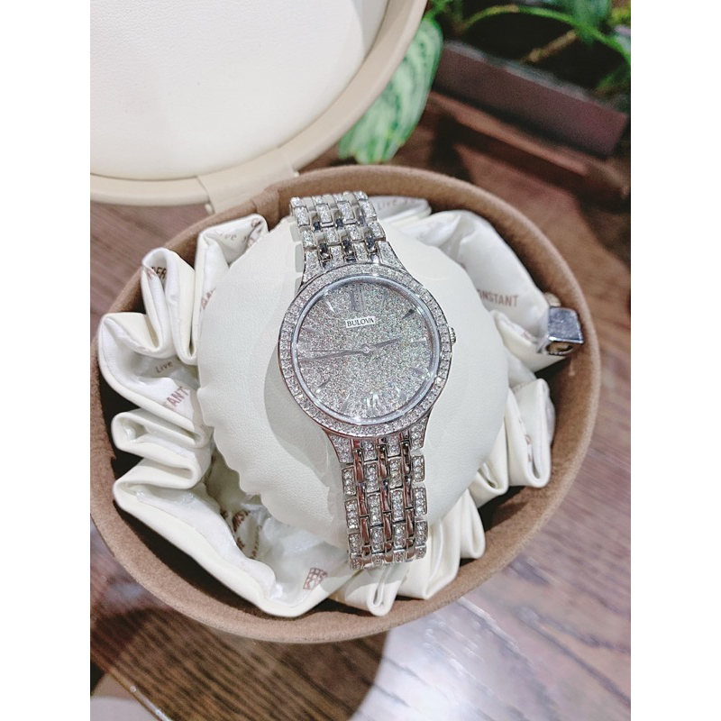 Đồng hồ nữ chính hãng Bulova 96L243 mặt tròn siz 32mm full đá