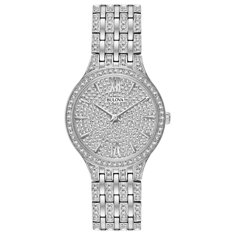 Đồng hồ nữ chính hãng Bulova 96L243 mặt tròn siz 32mm full đá