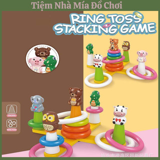 Đồ chơi ném vòng chóp hình con vật ngộ nghĩnh, game ném vòng cho bé vận động tay và mắt linh hoạt