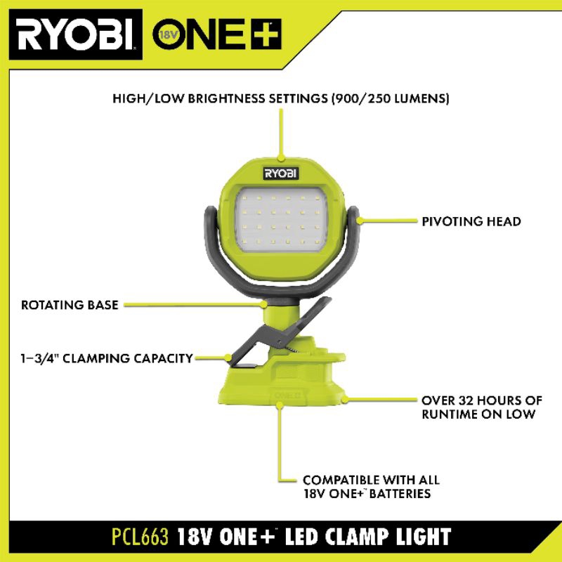 ĐÈN PIN RYOBI 18V #PCL663B