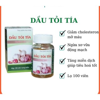 Dầu tỏi - dầu tỏi tía nguyên chất chính hãng - chai 100 viên