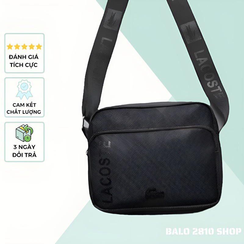 Túi đeo chéo LC Classic thiết kế đơn giản dây đeo chắc chắn form đẹp - Túi chéo màu đen chất liệu da si chống thấm nước