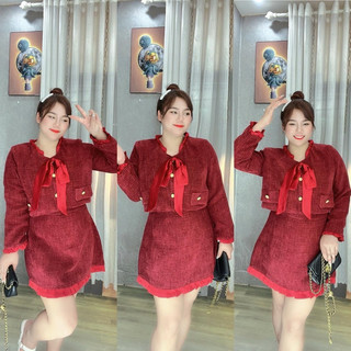 Sét Dạ Phối Nơ Lụa Dành Cho Bigsize 55-95kg