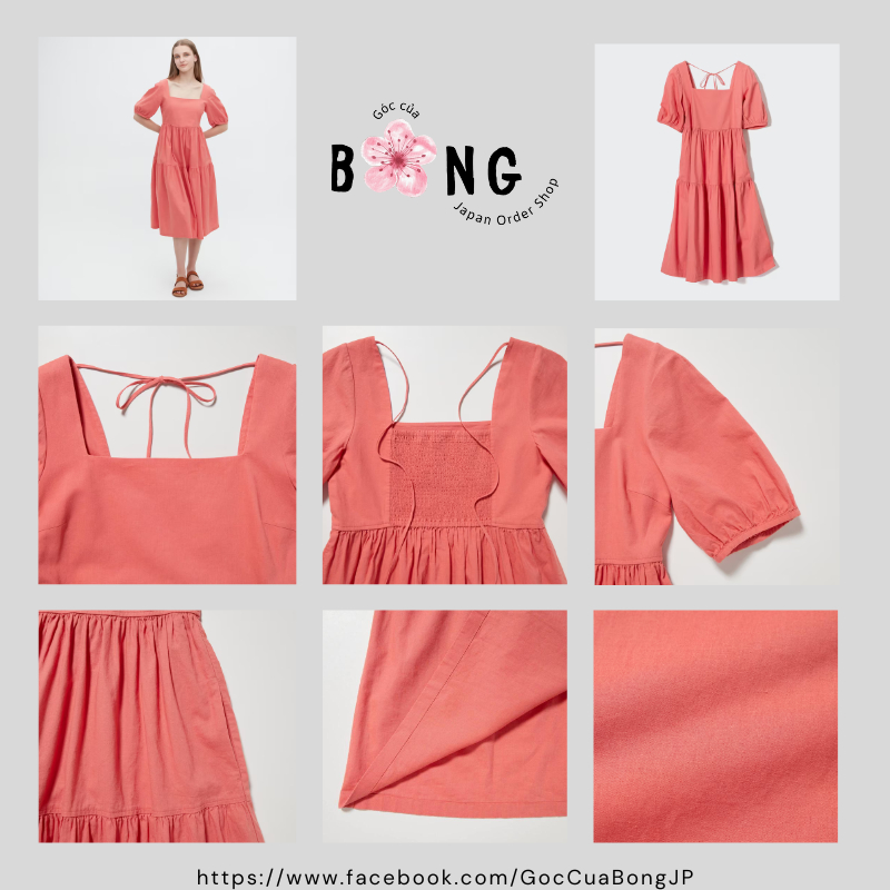 Đầm linen dáng babydoll Uniqlo Nhật - Mã 461802 & 460612