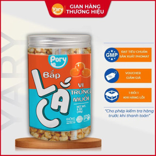 Bắp lắc pory vị trứng muối hộp 200gr, bắp chiên mắm ớt lắc trứng muối, bắp lắc trứng muối, ngô chiên lắc trứng muối