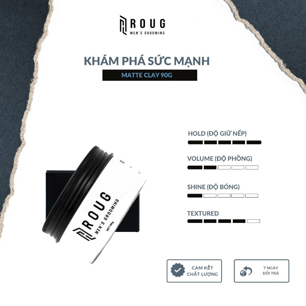 Sáp vuốt tóc Roug Men's Grooming Matte Clay Matt Clay - 90 gram