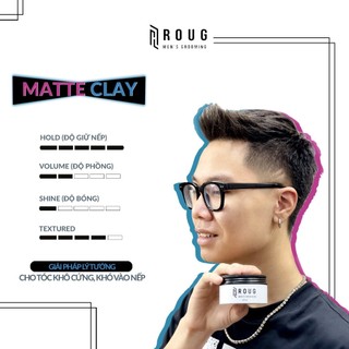 Sáp vuốt tóc Roug matte clay 90 gram