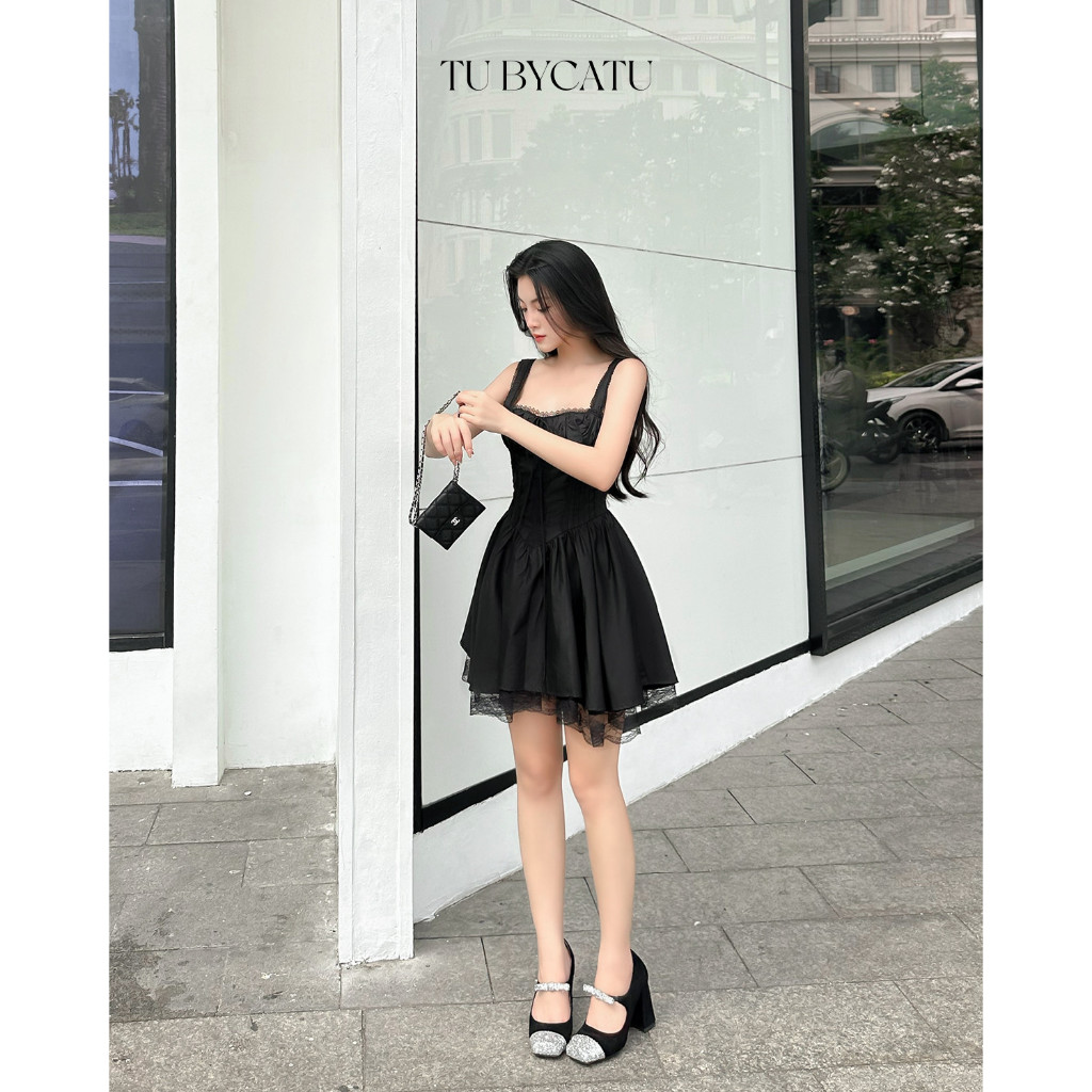 TUBYCATU | Đầm hai dây amity white/ black dress