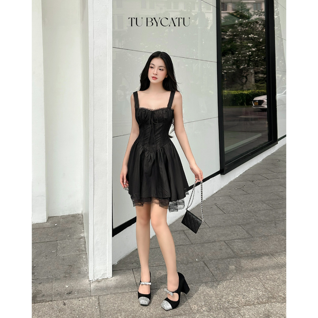 TUBYCATU | Đầm hai dây amity white/ black dress