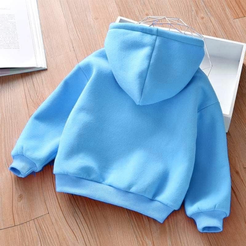 Áo nỉ bông có mũ Hoodie COLOUR cho bé từ 12kg-38kg -Xanh