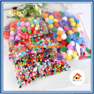 Sỉ Túi 1000 quả Pompom bông ,túi lớn nhiều size